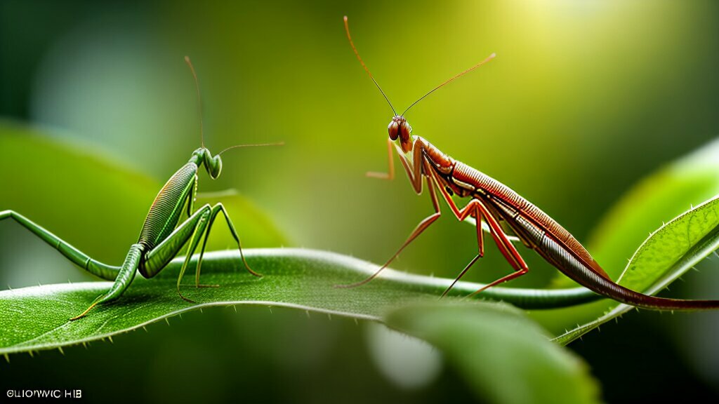 Praying Mantis on leaves