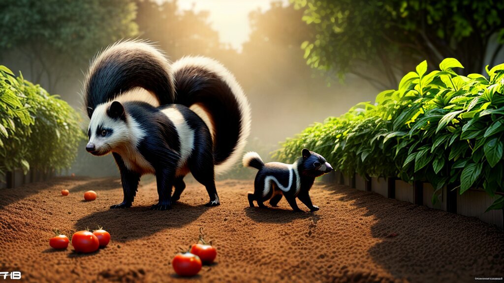 skunk in garden