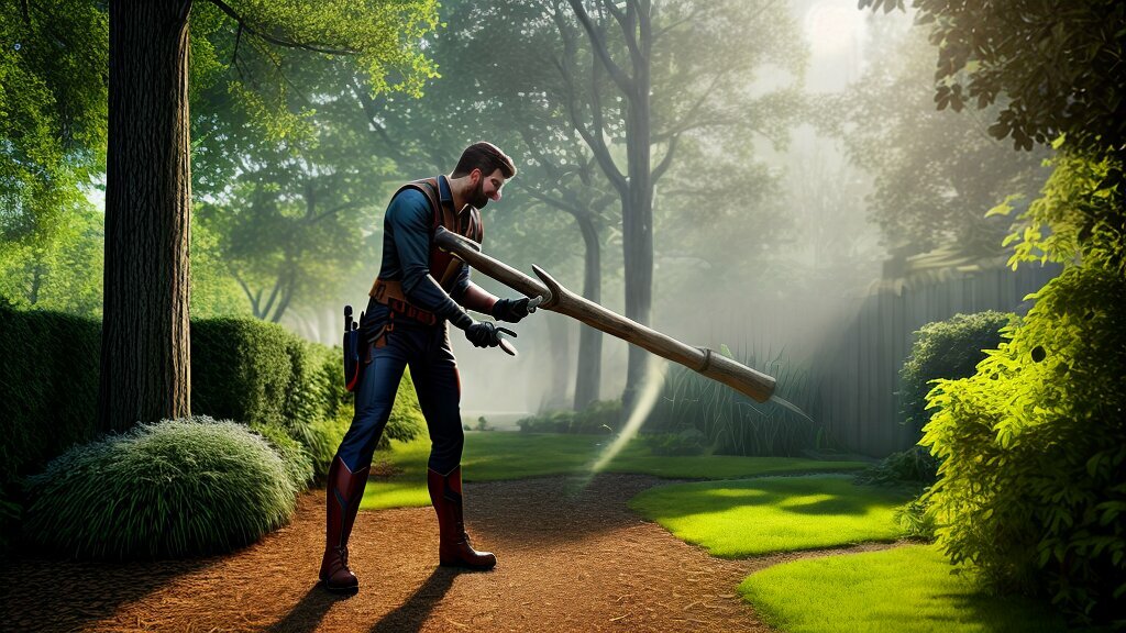 tree trimming with loppers